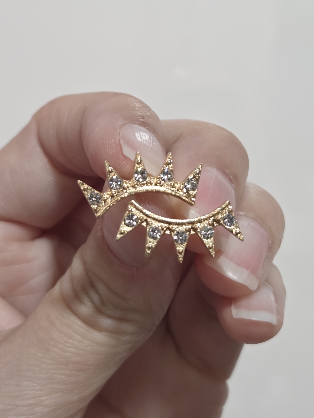 Gold Crystal Spike Ear Crawler - Women Jewelry